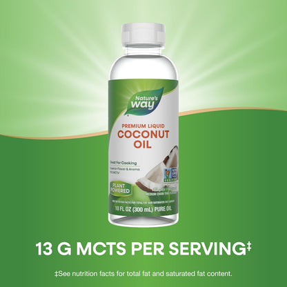 Nature'S Way Liquid Coconut Oil, Superior Flavor and Aroma, Hexane Free, Stays Liquid, Non-Gmo Project Verified, 10 Fl Oz (Packaging May Vary)