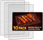 Grill Topper, 10 Pcs Disposable Grill Grates, 11.8 X 15.7 Inch Baking Rack Replacement, BBQ Accessories for Outdoor Smoker Grills