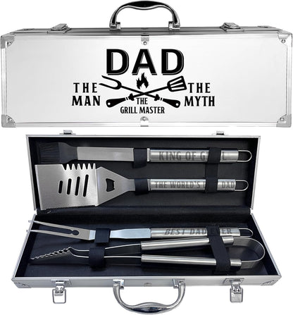Dad Gifts, Fathers Day Dad Gifts from Daughter Son Heavy Duty Grilling Accessories Kit for Backyard BBQ, Dad Birthday Gift Thick Stainless Steel Grill Utensils with Non-Slip Handle Tool Grill Present