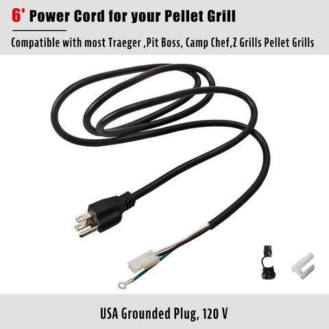 Image of Pellet Grill Repair Kit,Upgraded 2.0 RPM Auger Motor, Induction Fan, Fire Burn Pot and Hot Rod Ignitor, Power Cord Compatible with Traeger /Pit Boss /Z Grills /Camp Chef Wood Pellet Grills