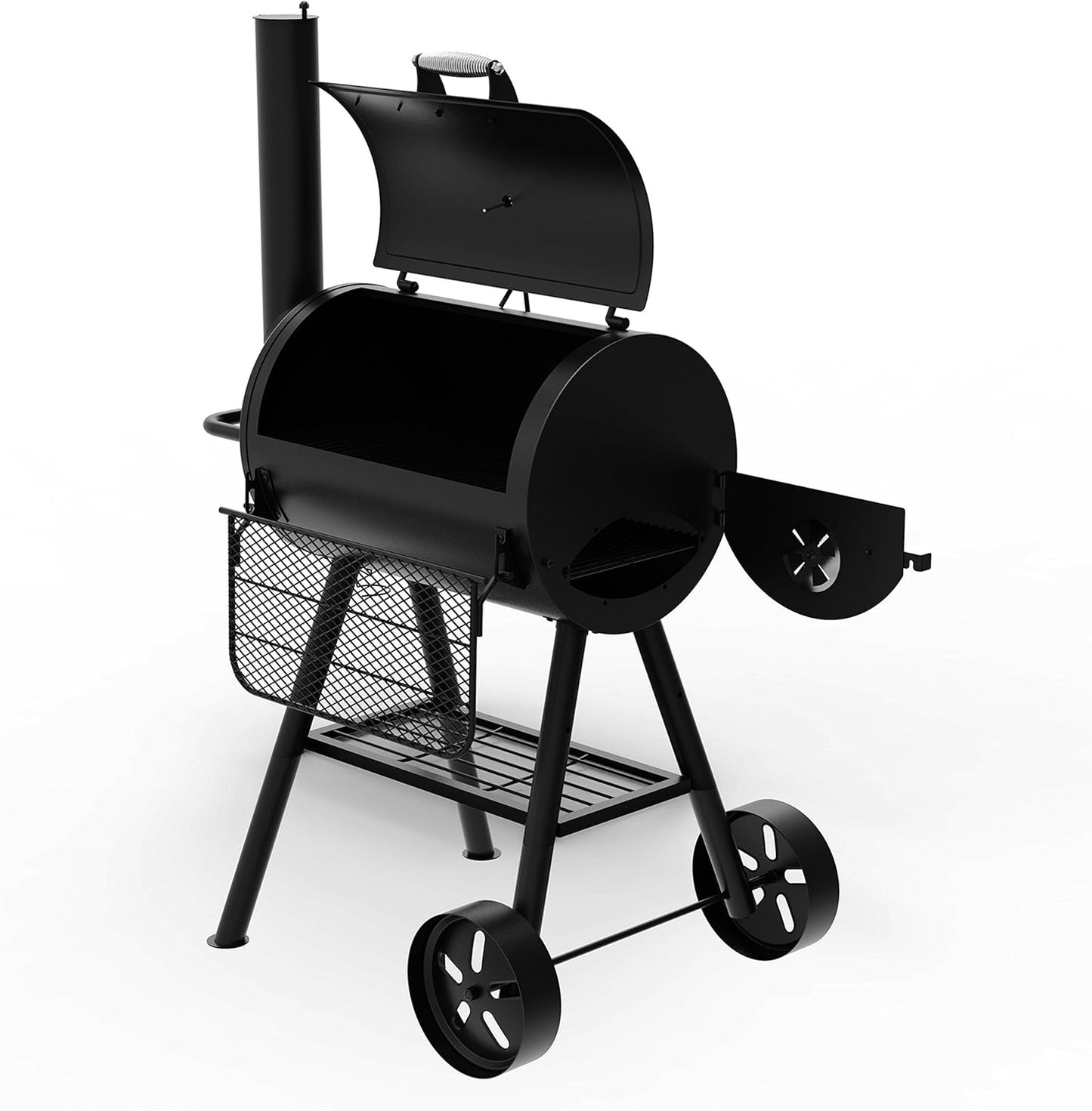 Dyna-Glo Signature Series DGSS443CB-D Heavy-Duty Compact Barrel Charcoal Grill, Black Powder Coat