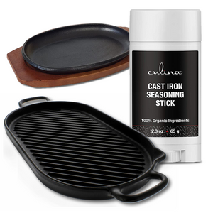 Culina Cast Iron Seasoning Stick | 100% Organic Ingredients | for Cast Iron Cookware, Skillets, Pans & Grills! - Livananatural