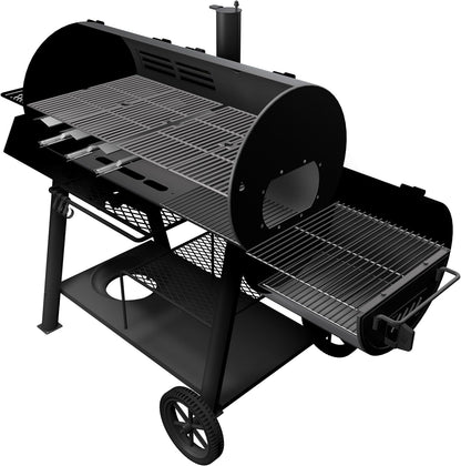 OKLAHOMA JOE'S® Canyon™ Charcoal and Propane Gas Combination Smoker and Grill, Black Steel, 24203004