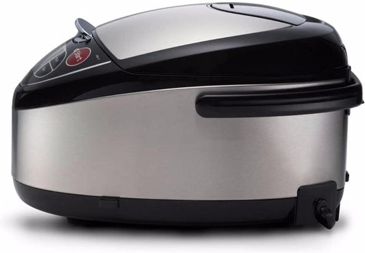Tiger Corporation JAX-T10U-K 5.5-Cup (Uncooked) Micom Rice Cooker with Food Steamer & Slow Cooker, Stainless Steel Black