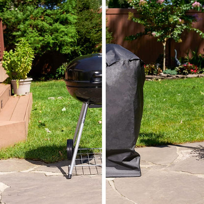 Mr. Bar-B-Q Universal Fit Kettle BBQ Grill & Smoker Cover, round Barbecue Grill Covers, Heavy Duty Waterproof Smoker Cover (27.5” Diameter X 35” Tall)