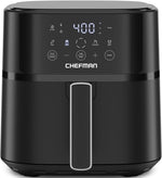 Chefman Air Fryer – 6 QT Compact Airfryer for Quick & Easy Meals in Minutes, Features Hi-Fry Technology for Extra Crisp, Touchscreen Controls with 4 Presets, Nonstick & Dishwasher Safe Basket - Black