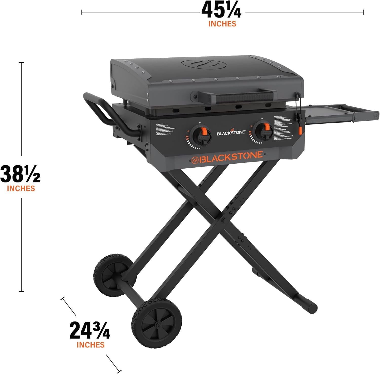 Blackstone 2401 Iron Forged 22" Griddle with Flexfold Legs, Powder Coated Steel, Black