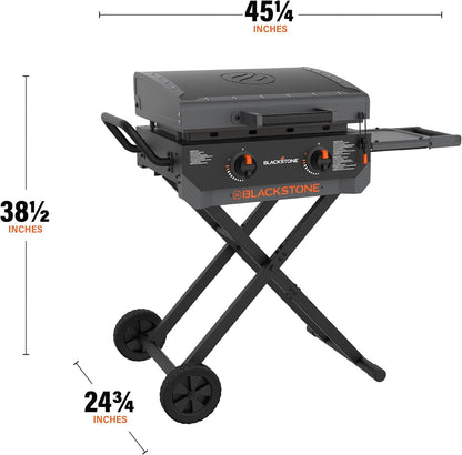 Blackstone 2401 Iron Forged 22" Griddle with Flexfold Legs, Powder Coated Steel, Black