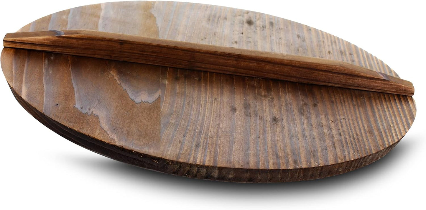 Megachef 14 Inch Pre-Seasoned Cast Iron Wok with Lid
