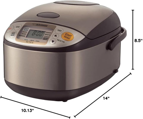 Image of Zojirushi NS-TSC10 5-1/2-Cup (Uncooked) Micom Rice Cooker and Warmer, 1.0-Liter