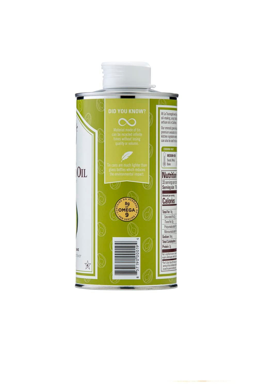 La Tourangelle, Avocado Oil, Handcrafted from Premium Avocados, Great for Cooking, as Butter Substitute, and for Skin and Hair, 16.9 Fl Oz