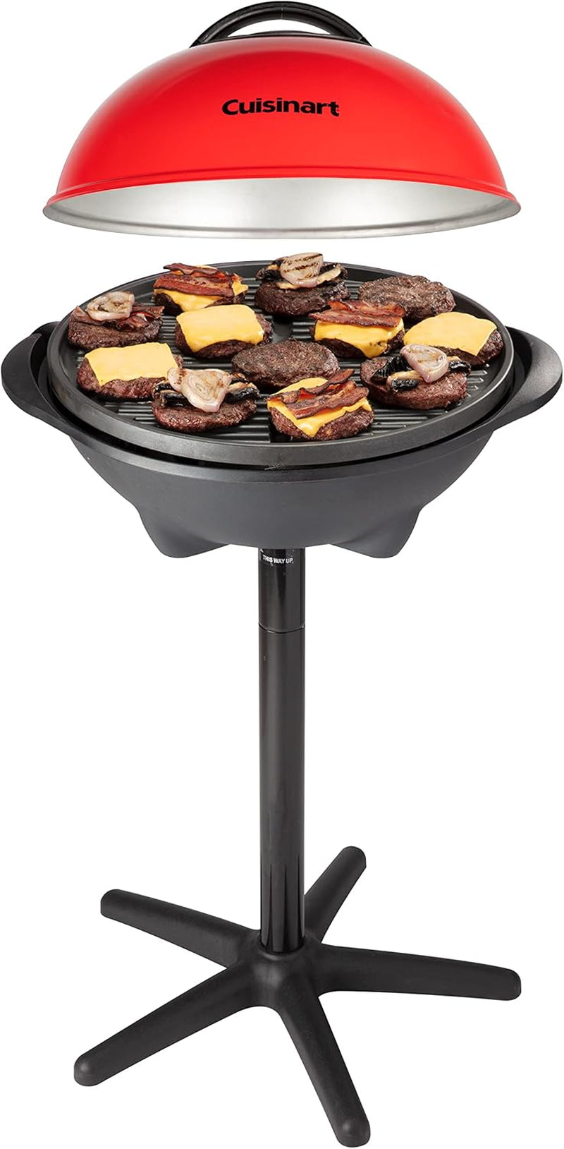 Cuisinart Indoor/Outdoor Electric Grill, 2-In-1 Portable BBQ with Non-Stick Cooking Surface, Electric Grill Outdoor with Adjustable Heat, Stand/Tabletop Options for Cookouts, Barbecues, Small Spaces