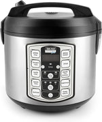 Aroma Housewares Professional plus ARC-5000SB 20 Cup (Cooked) Digital Rice Cooker, Food Steamer, Slow Cooker, Stainless Exterior/Nonstick Pot, Silver, Black, 10-Cup Uncooked/20-Cup Cooked/4Qt