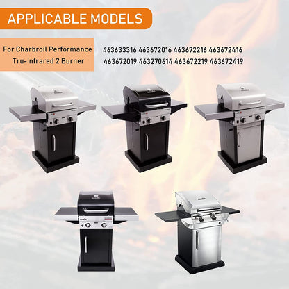 Hisencn Grill Grates for Charbroil Performance Tru-Infrared 2 Burner Gas Grill 463633316, 463672016 463672216, 463672416, 17 Inch Stamped Porcelain Steel Replacement Emitter Plates