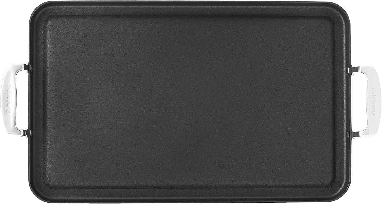 Cuisinart Double Burner Griddle, Chef'S Classic Nonstick Hard Anodized, Stainless Steel, 655-35 13-Inch X 20-Inch