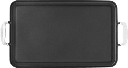 Cuisinart Double Burner Griddle, Chef'S Classic Nonstick Hard Anodized, Stainless Steel, 655-35 13-Inch X 20-Inch