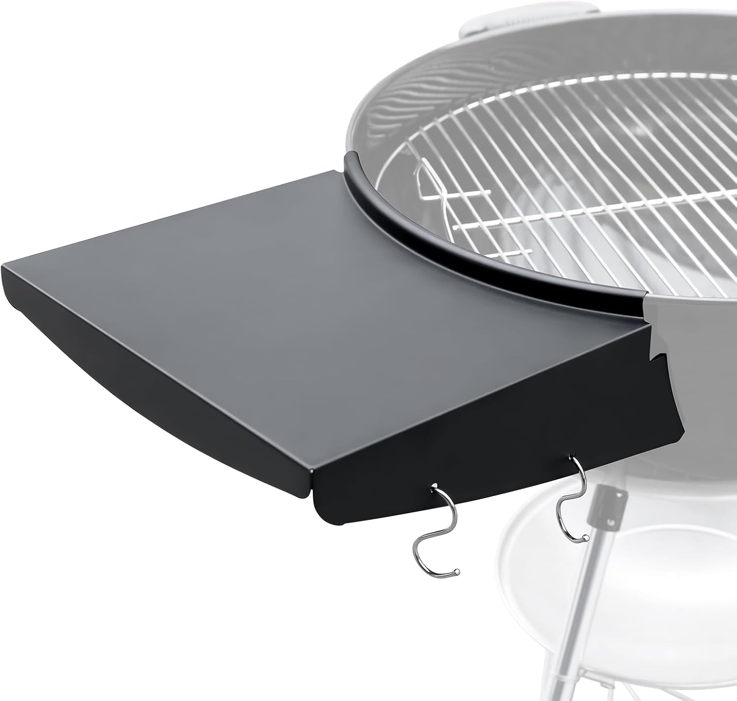 Qulimetal Grill Table Shelf for Weber Kettle Grills 22 Inch, Side Table Shelf Replaces Weber Master Touch & Original Charcoal Grill, Grill Accessories for Weber Kettle, Outdoor Steel BBQ Table Shelf