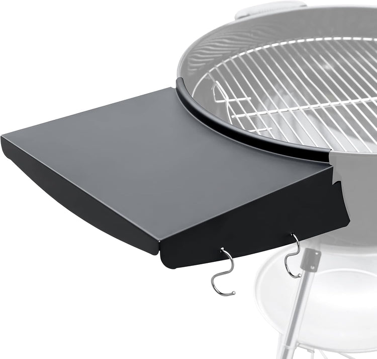 Qulimetal Grill Table Shelf for Weber Kettle Grills 22 Inch, Side Table Shelf Replaces Weber Master Touch & Original Charcoal Grill, Grill Accessories for Weber Kettle, Outdoor Steel BBQ Table Shelf