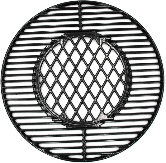 Hongso 8835 21.5 Inch Non-Stick Polished Porcelain Coated Grill Grates for Weber Original Kettle Premium 22 Inch Charcoal Grill, 22" Weber Performer Premium, Deluxe Charcoal Grill, 22'' Smokers
