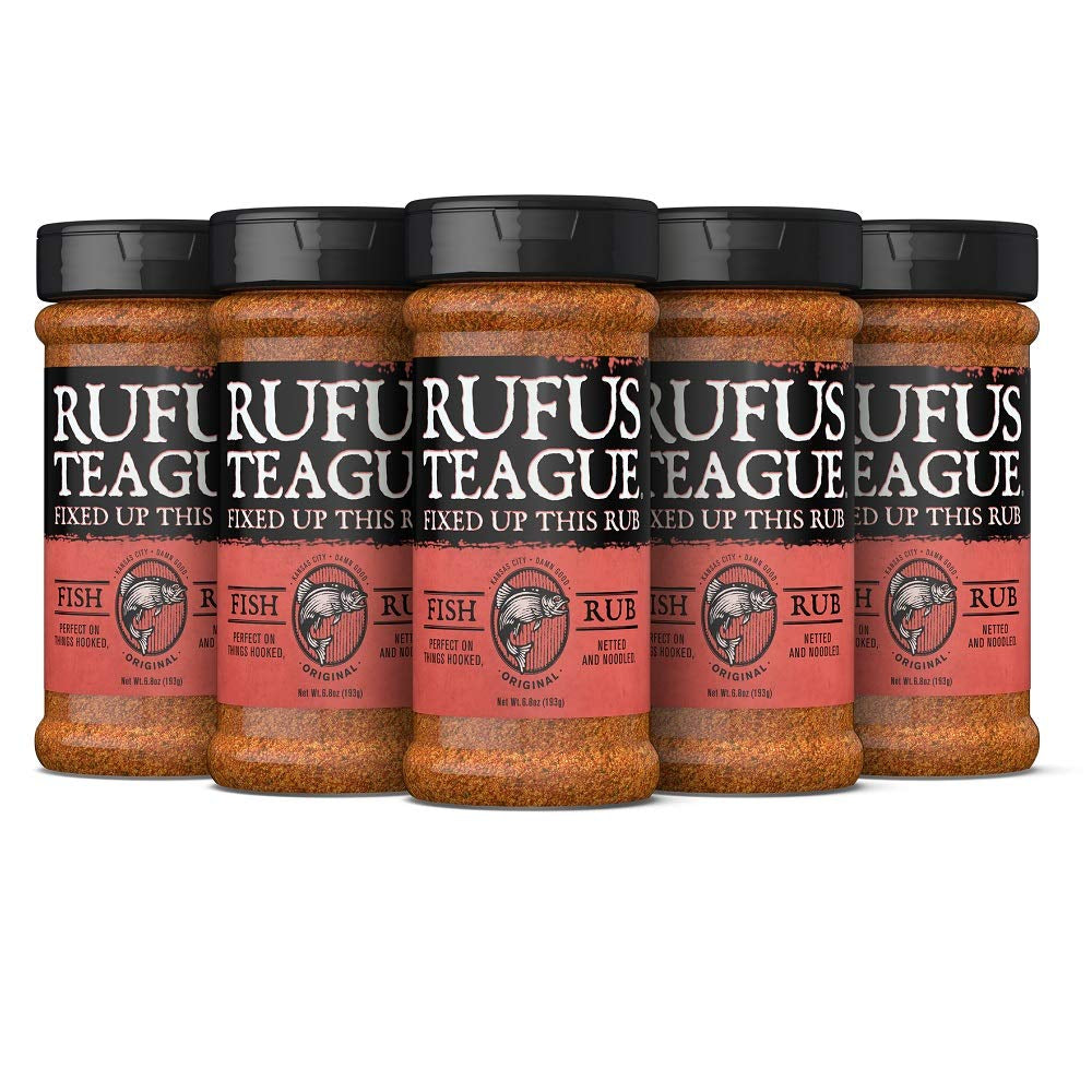 Rufus Teague - Fish Rub - Premium BBQ Rub - 6.8Oz Bottles - 6 Pack