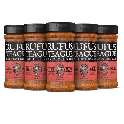 Rufus Teague - Fish Rub - Premium BBQ Rub - 6.8Oz Bottles - 6 Pack