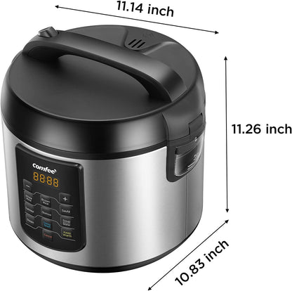 COMFEE' Rice Cooker 10 Cup Uncooked/20 Cup Cooked , Rice Maker, Steamer, Saute, Steamer and Warmer, 5.2 QT Large Capacity, Brown Rice, Quinoa and Oatmeal, 8 One-Touch Programs