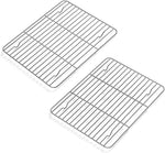 2 Pack Cooling Rack for Baking Stainless Steel, Heavy Duty Wire Rack Baking Rack, 11.7" X 9.4" Cooling Racks for Cooking, Fits Small Toaster Oven, Dishwasher Safe