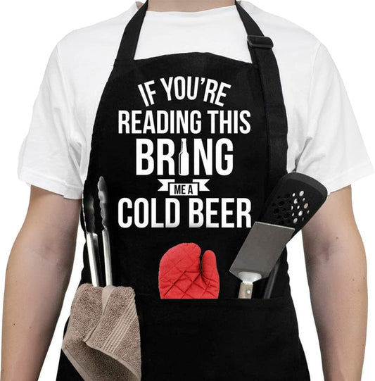 Neweleven Fathers Day Gift for Men, Dad, Husband, Him - Aprons for Men with Pockets