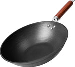 21St & Main Wok, Stir Fry Pan, Wooden Handle, 11 Inch, Lightweight Cast Iron, Chef’S Pan, Pre-Seasoned Nonstick, for Chinese Japanese and Other Cooking