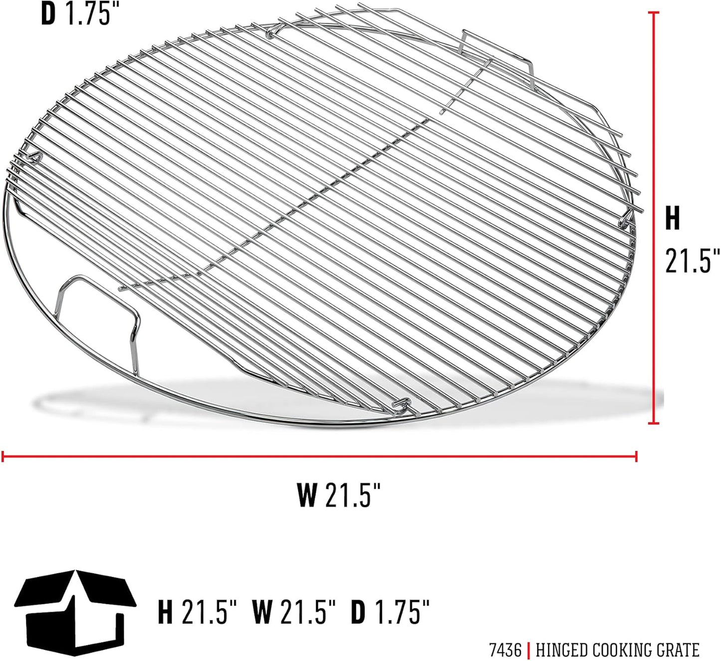 Weber Hinged Cooking Grate Stainless Steel, 22"