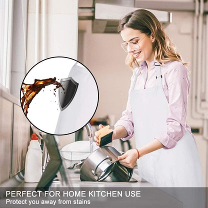 Jubatus 12 Pack 100% Cotton Aprons Bulk with 2 Pockets Cooking Chef Kitchen Adjustable Bib Apron for Women Men, White