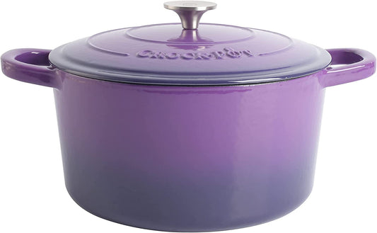 Crock-Pot Artisan round Enameled Cast Iron Dutch Oven, 7-Quart, Lavender Purple