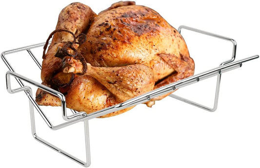 Thanksgiving Turkey Roasting Rack Cooker for Big Green Egg, Stainless Steel Rib Racks for Smoking, Turkey Roaster Racks for Roasting Pan, for Big Green Egg, Kamado Joe, Char-Griller Akorn, Etc