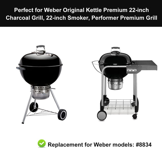 8834 Cast Iron Griddle for Weber Gourmet BBQ System Sear Grate, Griddle for 22-Inch Weber Kettle Premium/Charcoal Grill 22" Smokers, for Kettle Charcoal Grill Grate 22 Inch Diameter 12"