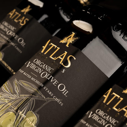 Atlas 750 Ml Organic Cold Press Extra Virgin Olive Oil with Polyphenol Rich from Morocco | Newly Harvested Unprocessed from One Single Family Farm | Moroccan EVOO Trusted by Michelin Star Chefs