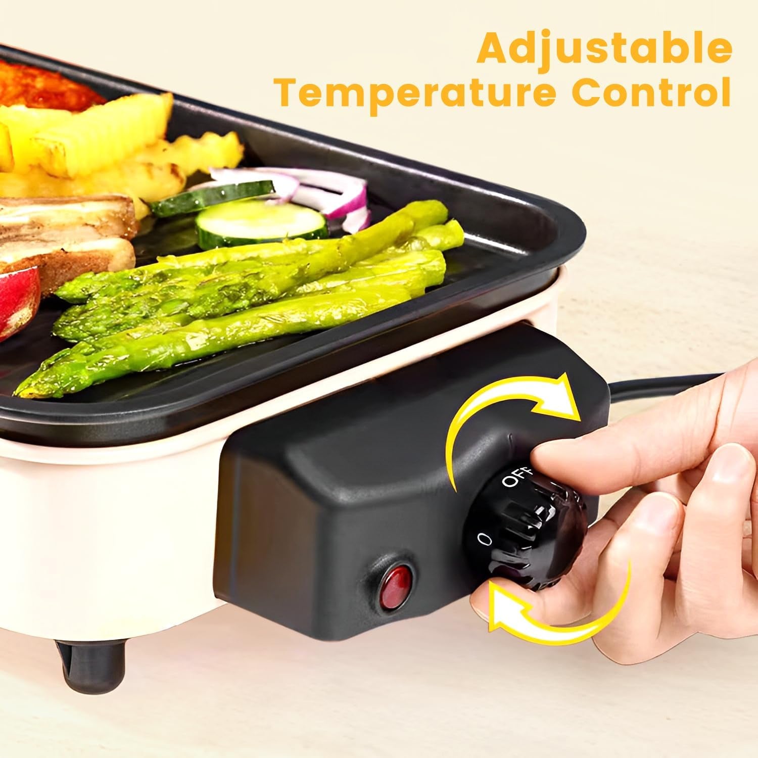 Electric Indoor Grill 1500W, YOHAWJAN 2 in 1 Smokeless Indoor Grills with Non-Stick Removable Grill & Griddle Plate, Temperature Control, Portable Korean BBQ Grill with 3 Raclette Cheese Pans
