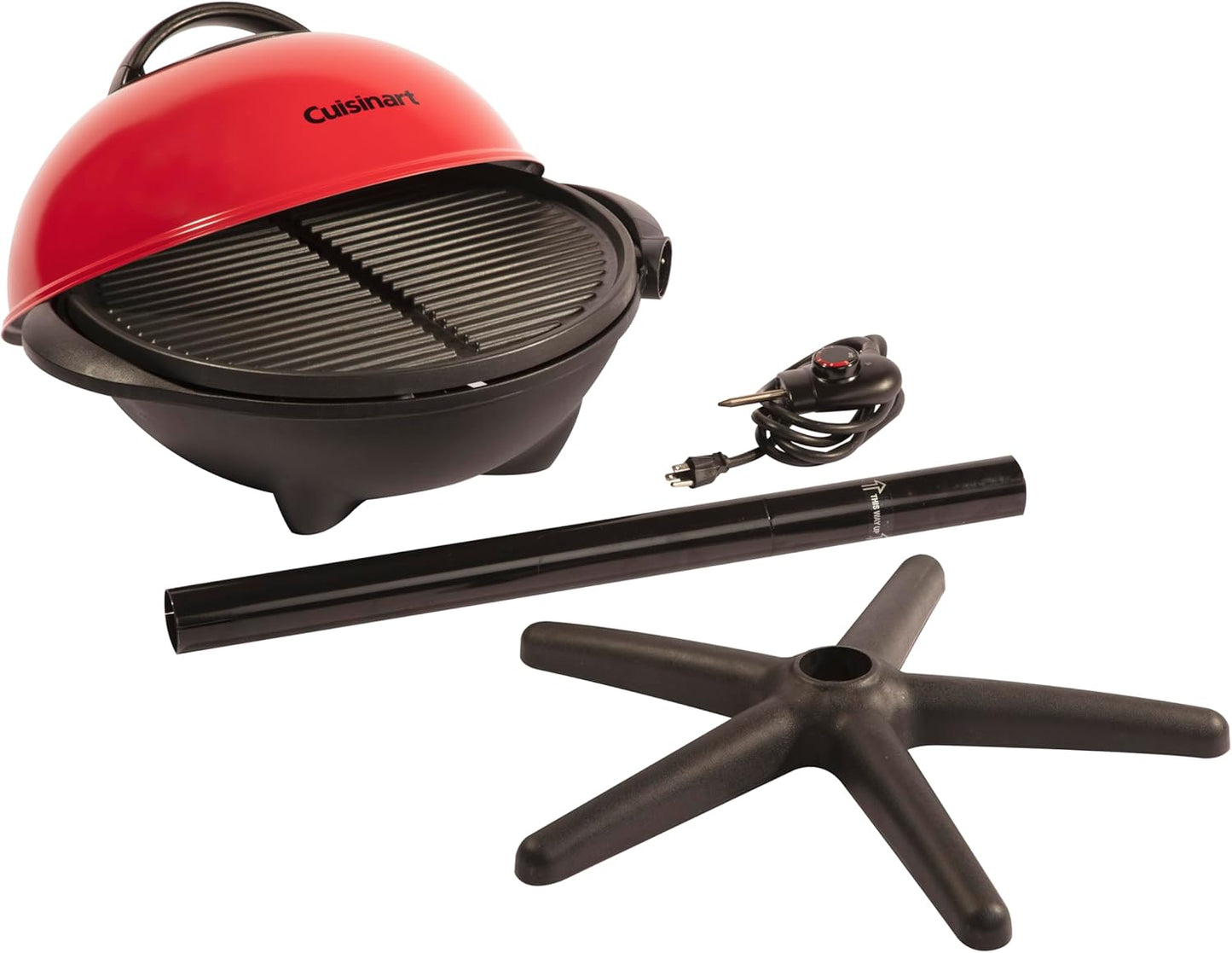Cuisinart Indoor/Outdoor Electric Grill, 2-In-1 Portable BBQ with Non-Stick Cooking Surface, Electric Grill Outdoor with Adjustable Heat, Stand/Tabletop Options for Cookouts, Barbecues, Small Spaces