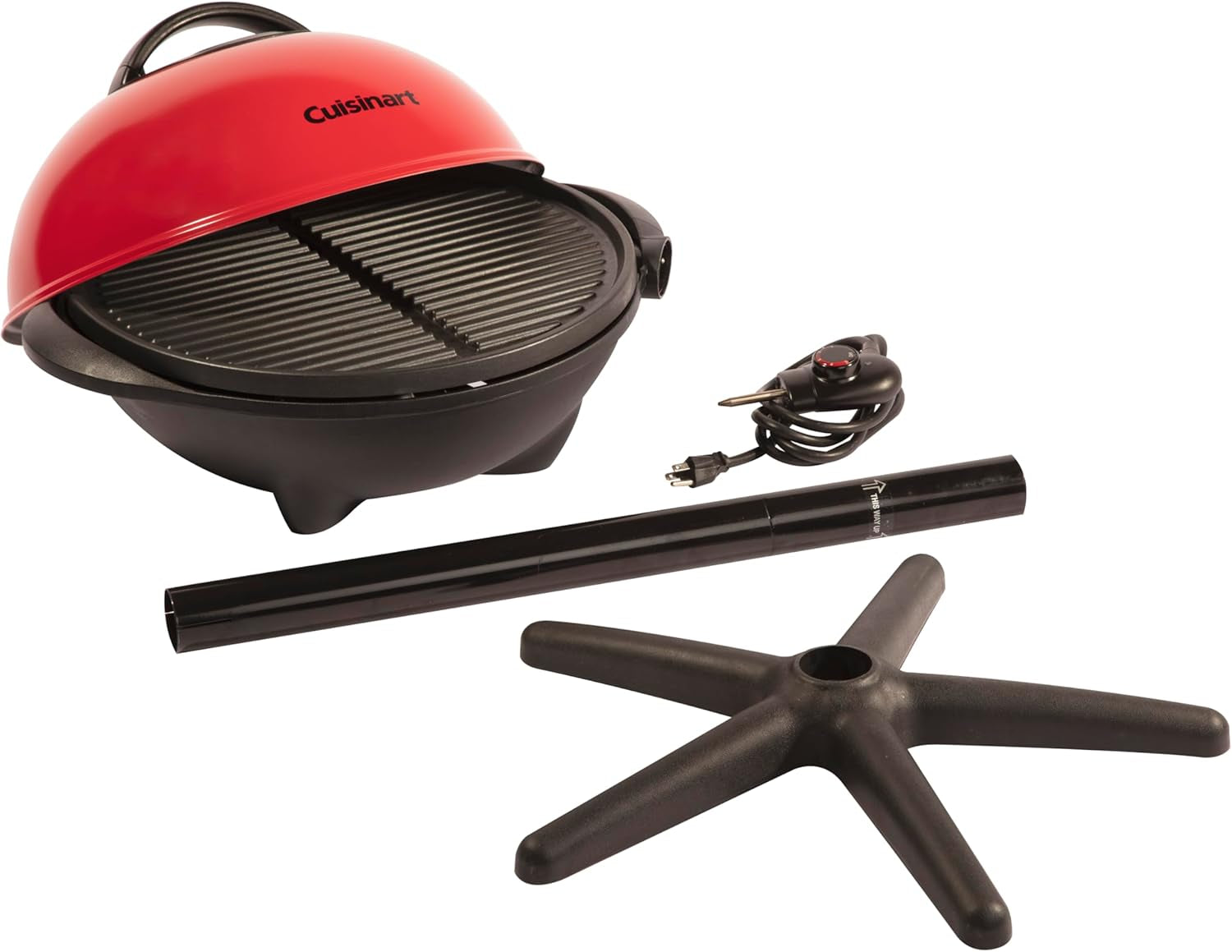 Cuisinart Indoor/Outdoor Electric Grill, 2-In-1 Portable BBQ with Non-Stick Cooking Surface, Electric Grill Outdoor with Adjustable Heat, Stand/Tabletop Options for Cookouts, Barbecues, Small Spaces