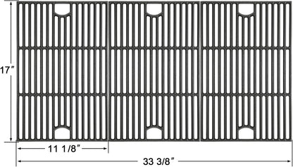 Hisencn 17 Inch Grill Cooking Grates for Homedepot Nexgrill 720-0896 720-0896B 720-0896C 720-0896CP 720-0896E, Cast Iron Grate Grill Grid Replacement Parts for Nexgrill 720-0898 720-0898A, 3 Pack