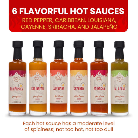 Image of Hot Sauce Gift Set (6 Pack) - Hot Sauce Variety Pack in Premium Wooden Box - Great Gift for Birthday, Christmas, Father'S Day for Men, Him, Her, Dad, Mom - Unique Hot Sauce Gift Set (Set of 6)