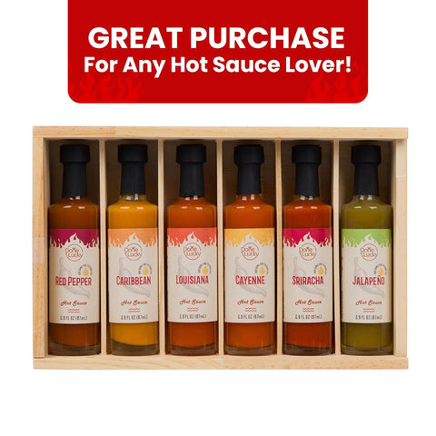 Image of Hot Sauce Gift Set (6 Pack) - Hot Sauce Variety Pack in Premium Wooden Box - Great Gift for Birthday, Christmas, Father'S Day for Men, Him, Her, Dad, Mom - Unique Hot Sauce Gift Set (Set of 6)