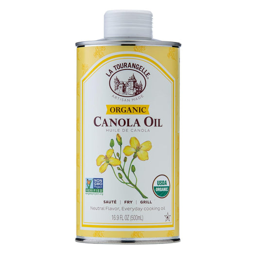 La Tourangelle, Organic Canola Oil, Expeller-Pressed Non-Gmo Canola Seeds, Pesticide and Chemical Free, High Heat Neutral Cooking Oil, 16.9 Fl Oz