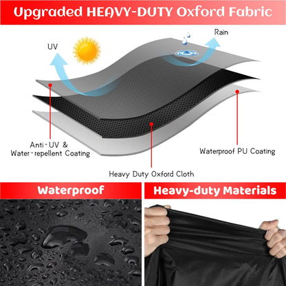 Grill Cover, 58 Inch Heavy Duty BBQ Gas Grill Cover for Outdoor Grill, Waterproof, Weather Resistant, Anti-Uv, Rip-Proof, Fade Resistant Barbecue Cover with Hook-And-Loop Straps for Most Grills