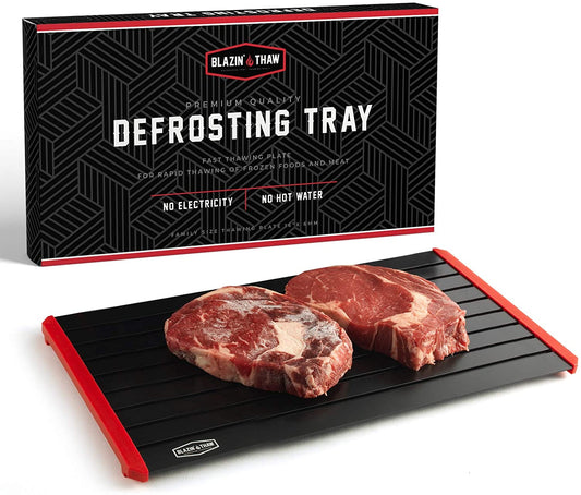 Defrosting Tray for Frozen Meat | 16" Family-Size | Aluminium Plate for Thawing Frozen Food | Natural Thawing Process | No Microwaves, No Cold/Warm Water Required |