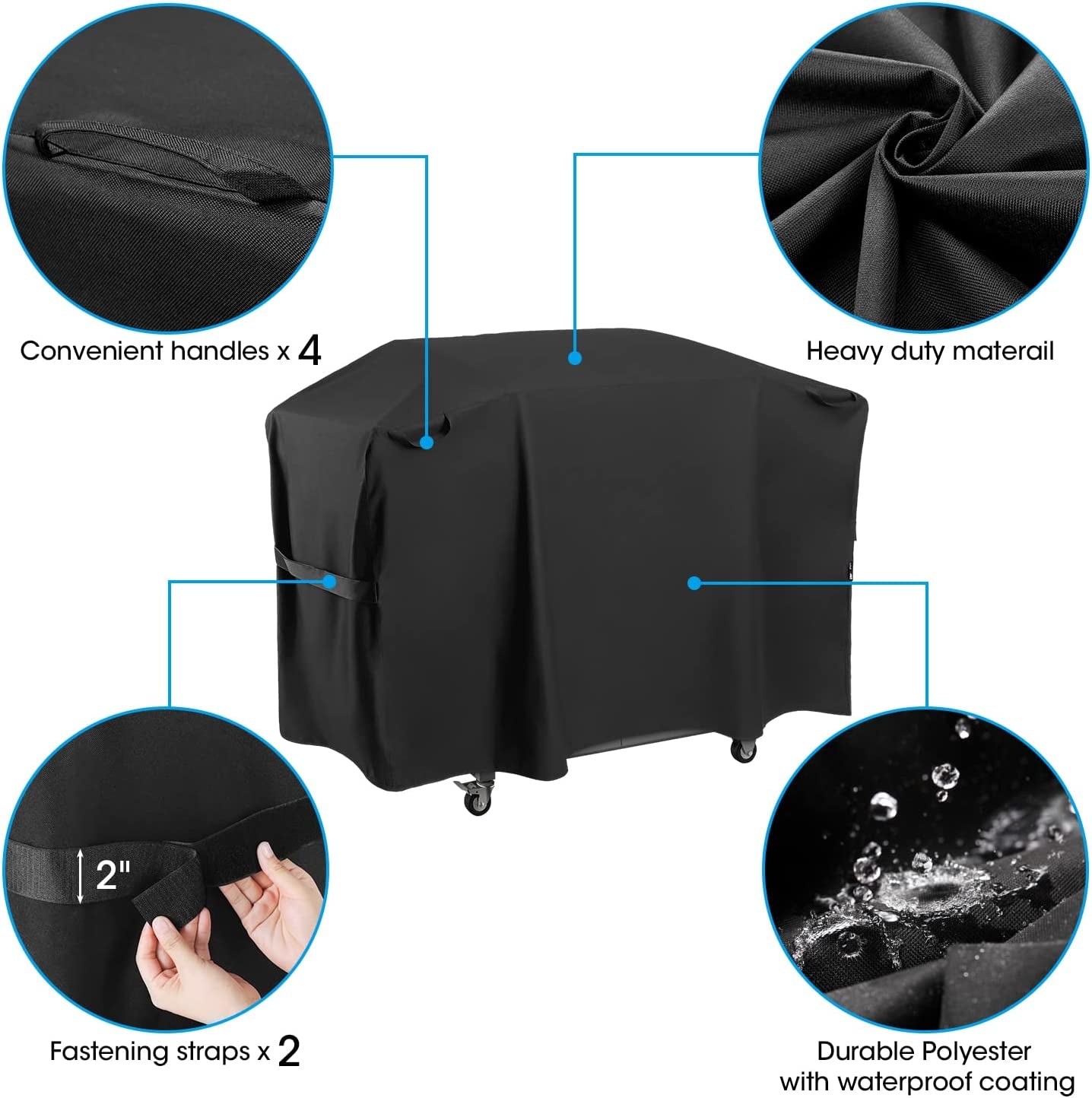 Griddle Grill Cover for Blackstone 36 Inch Proseries Grill, Waterproof Flat Top Grill Cover with Sealed Seam, Heavy Duty Large Grill Cover 70 Inch, Compare to Blackstone 5005, 5482, Black