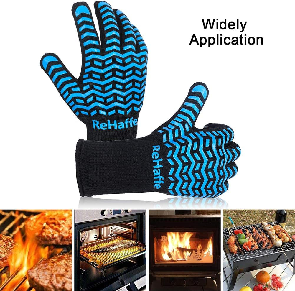 Heat Resistant Gloves for Grilling 1472 F,Breathable Ove Glove Anti-Slip Cut Resistance,Food Grade Protective Long BBQ Grill Gloves for Cooking Outdoor Barbeque and Smoking