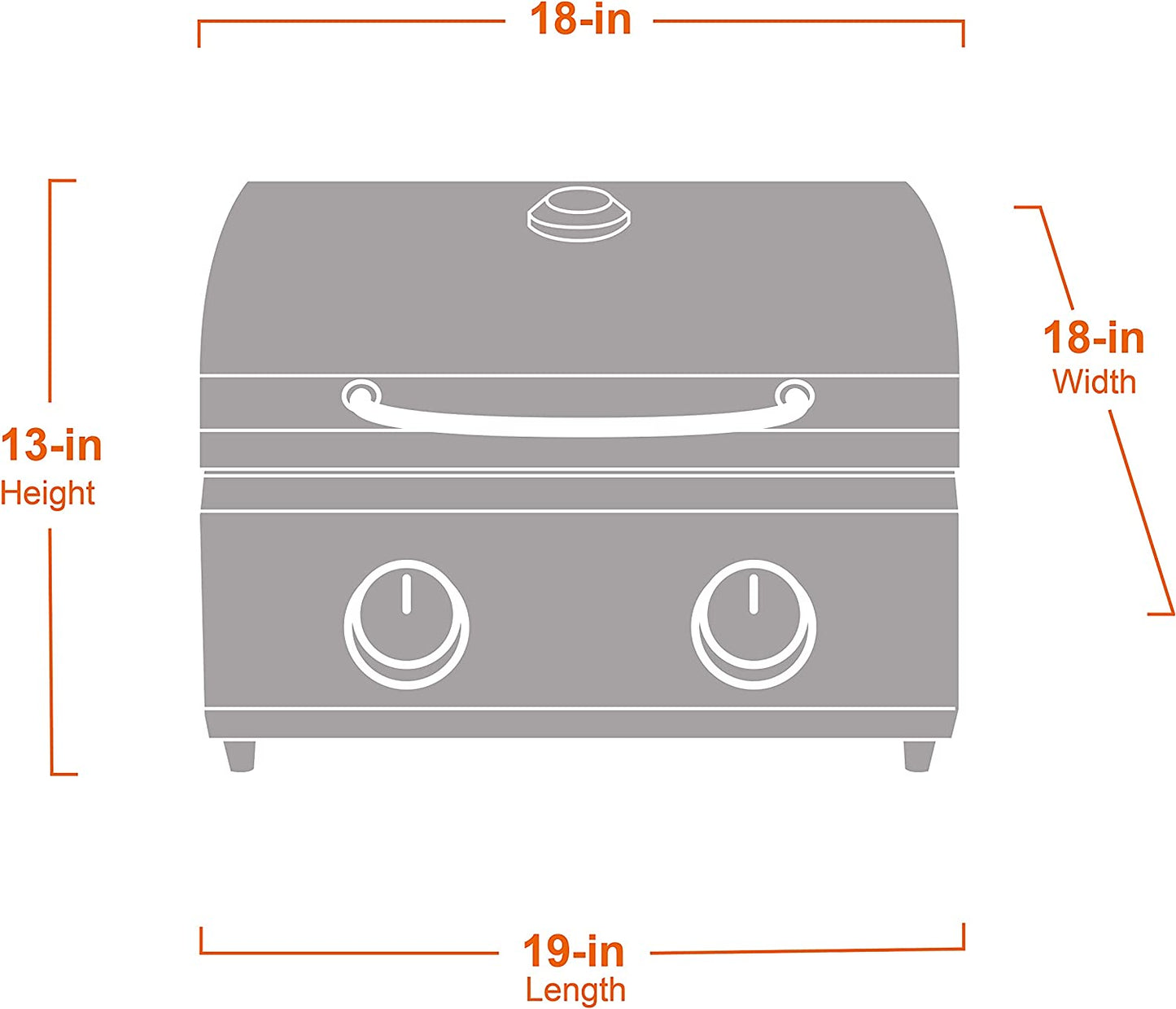 Tabletop Propane Gas Grill for Outdoor Portable Camping Cooking with Travel Locks, Stainless Steel High Lid, and Built in Thermometer