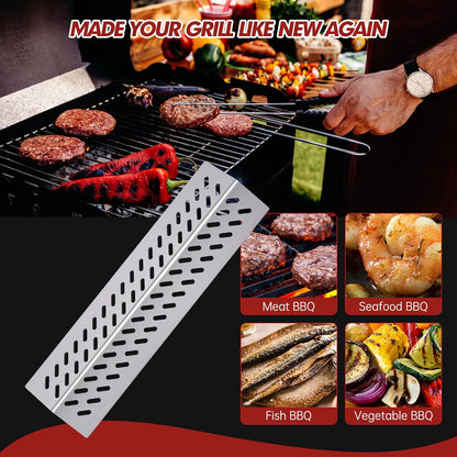 Cozilar Grill Heat Shield Heat Plates for Bull Grill Replacement Parts 16631,16521, 16670, Cal Flame Replacement Parts, Bull Brahma, G Series 5 Burner Grill G5 BBQ18G05, Burner Covers BBQ Accessories