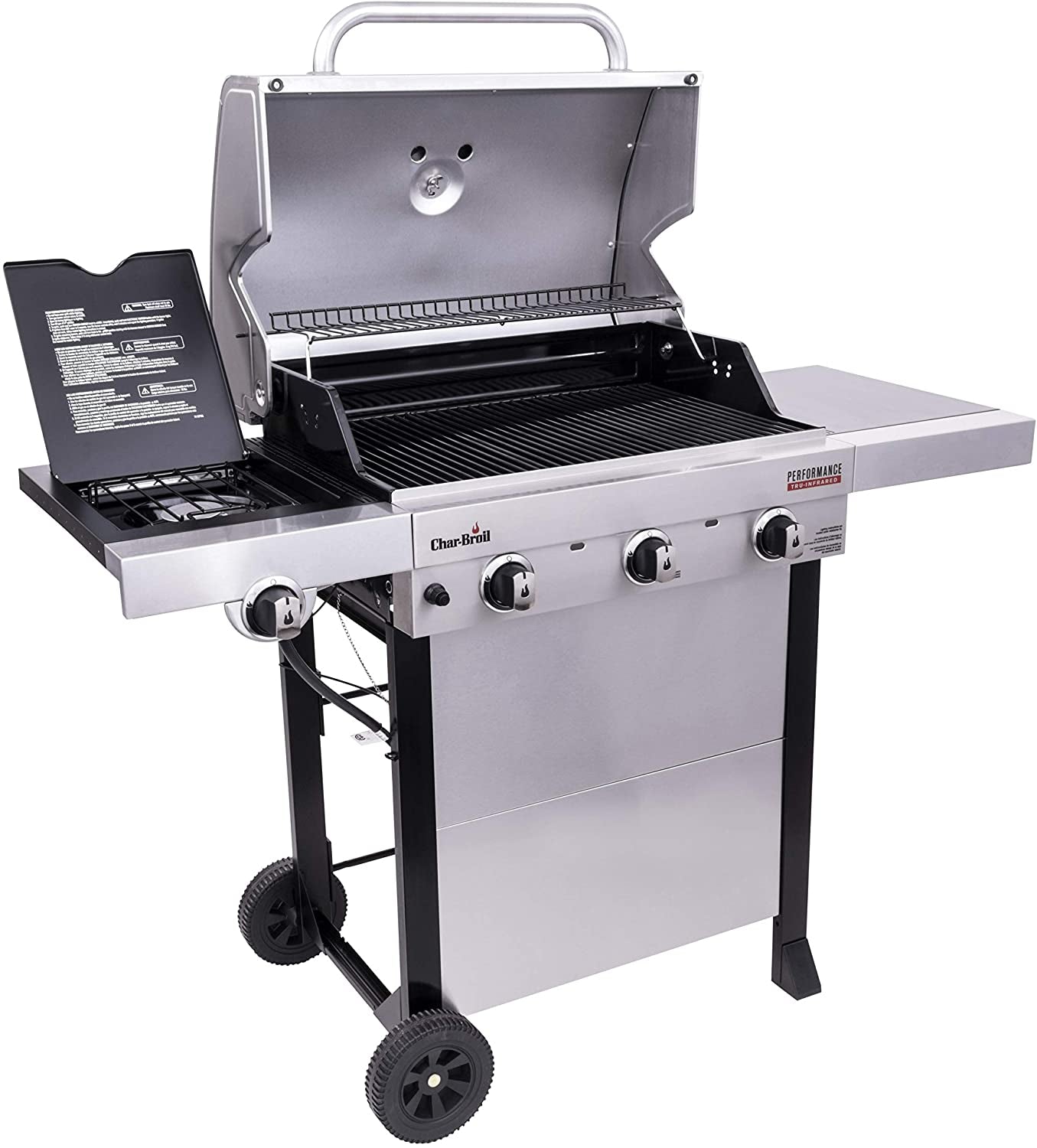 ® Performance Series™ Tru-Infrared Cooking Technology 3-Burner with Side Burner Cart Propane Gas Stainless Steel Grill - 463370719