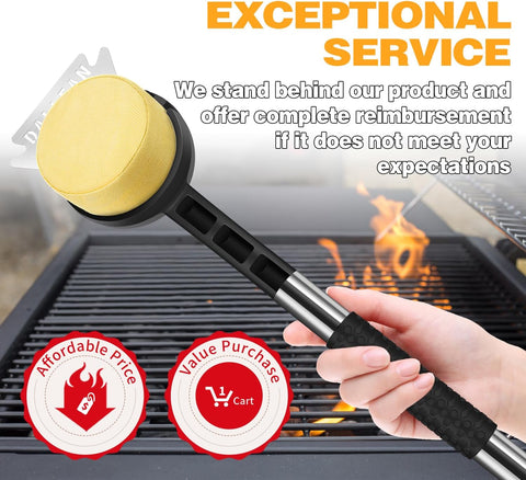 Image of BBQ Grill Brush Bristle Free for Outdoor Grill, Grill Accessories with Sponge Replaceable Scraper Grill Brush Head, Steam Grate Cleaner,Bbq Cleaning Brush, Bristle Free Grill Brush and Scraper